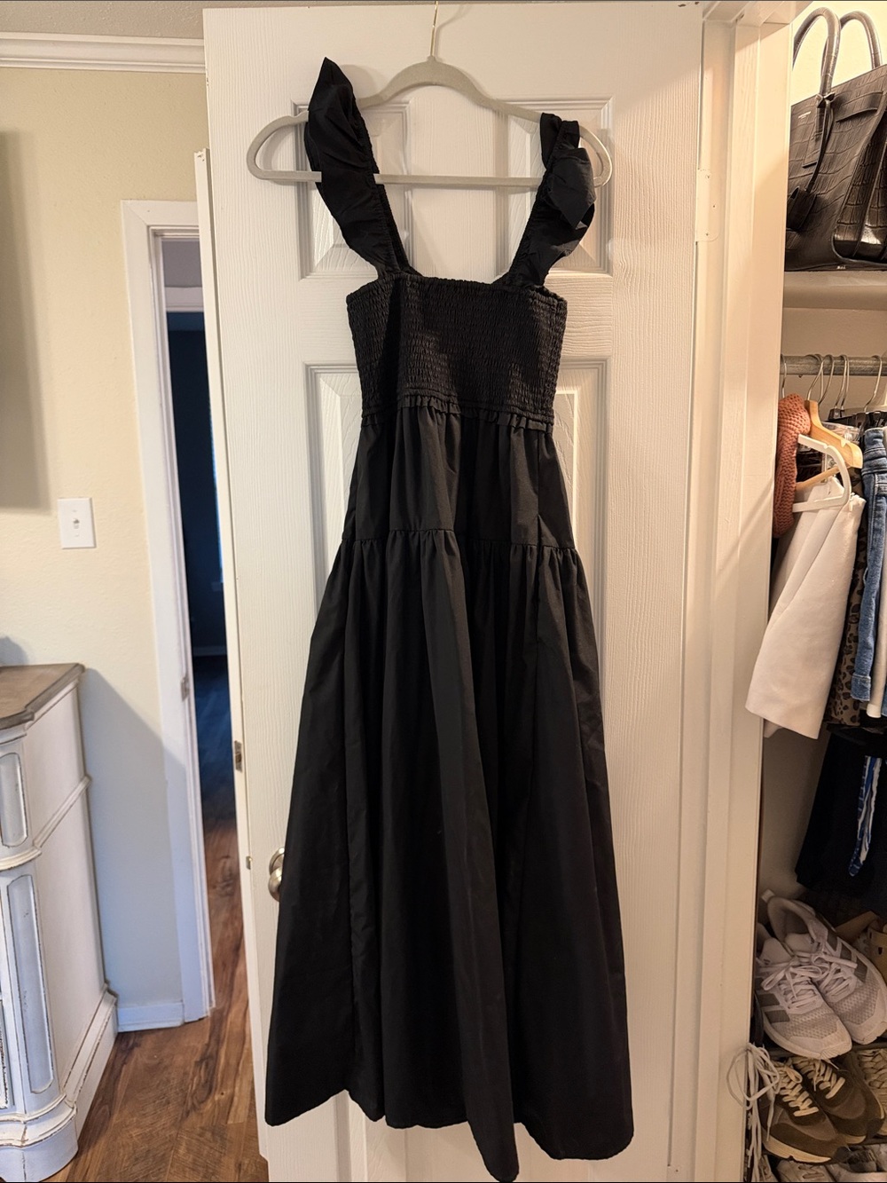 Abercrombie & Fitch Black Ruffled-Strap Tiered Maxi Dress - Picture 2 of 3